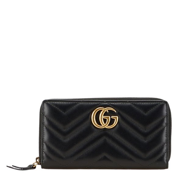 GUCCI Black Leather GG Marmont Wallet - Picture 1 of 10